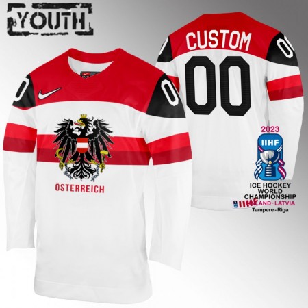 Barn Australien tröja med eget tryck IIHF World Championship 2023 Vit